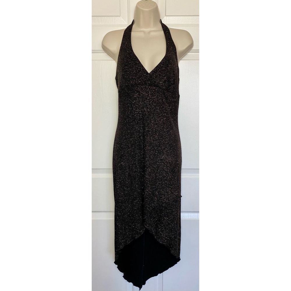 Ruby Rox High Low Glitter Halter Top Dress